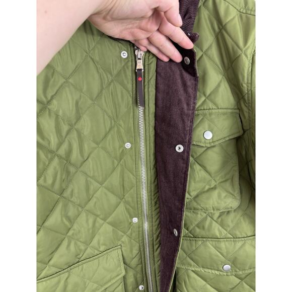 Robert Graham Quilted Jacket Green Size XL NWT Collared Preppy Outdoor Lagenlook - Picture 7 of 15